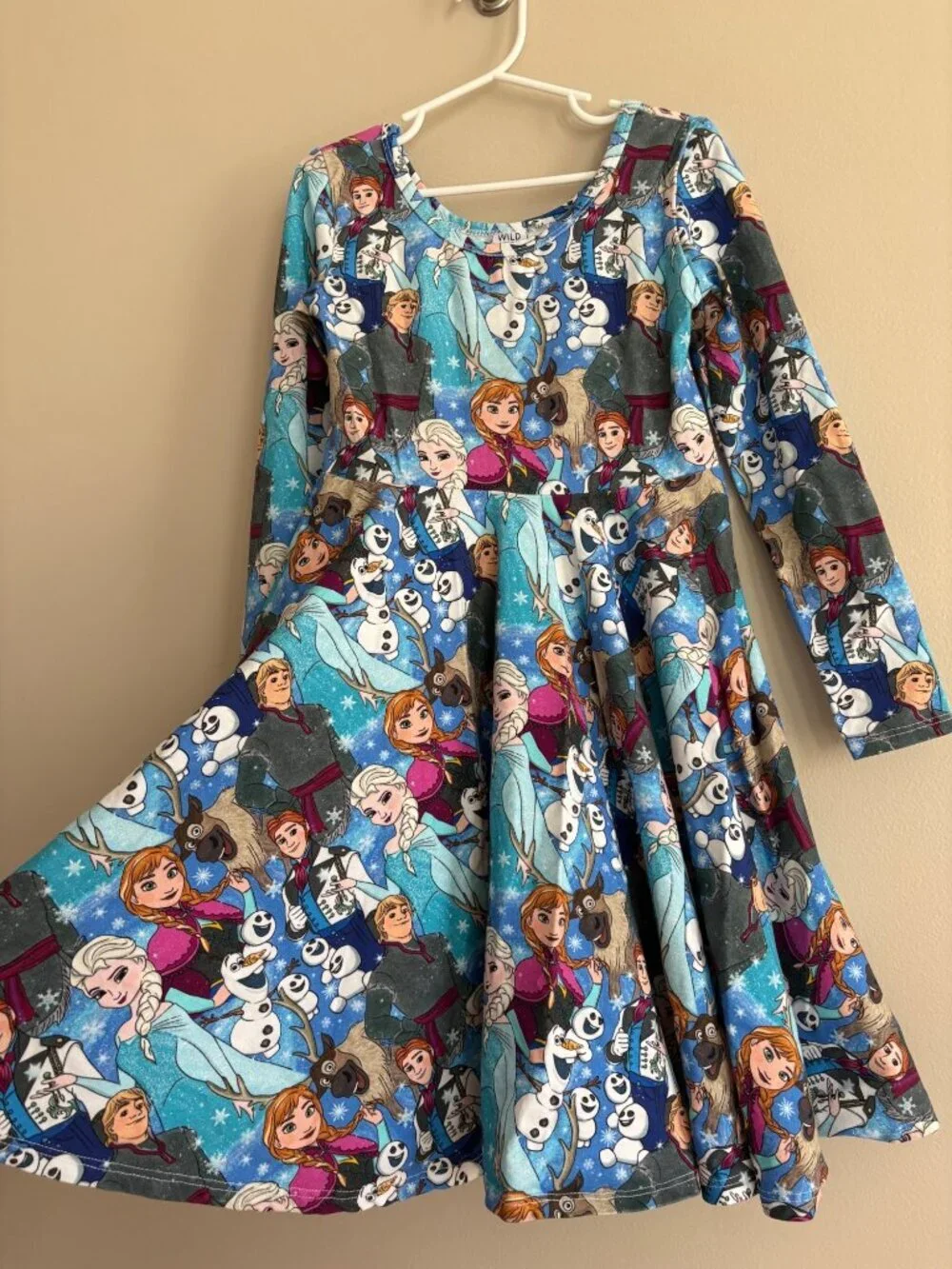 WRK Disney Frozen Elsa Anna Olaf Dress Twirl Costume Blue Girls Size 9/10